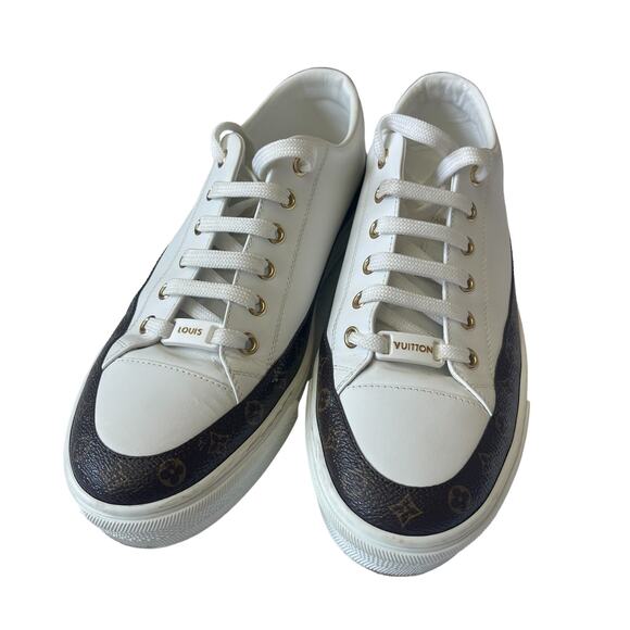 LOUIS VUITTON Monogram Womens Stellar Sneakers White Size 38 - Picture 6 of 15